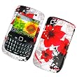 RIM Blackberry Gemini Curve 8520 & 8530 (T-Mobile/ AT&T) Snap-On Protector Hard Case Image Cover "Artistic Red Flowers" Design