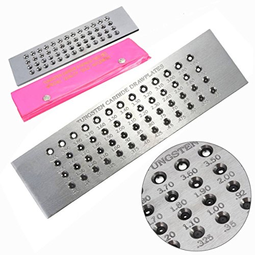 Mohoo Tungsten Carbide Wire Drawplate For Jewelry Making Round 0.26-4.0mm 52 Holes