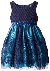 Girls Princess Seams   Waistline Polyester/Knit Jeweled Sleeveless  Dress With a Ribbon 