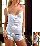 Embroidered Cami w/ Underwire Bra Ruffle & Lace Brief Bikini Set