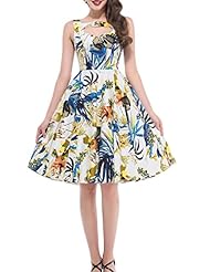 A-line Vintage Cocktail Knee Length Sleeveless Cotton Empire   Waistline Homecoming Dress/Party Dress 