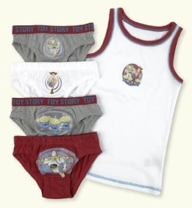 5 Pack - Younger Boys' Pure Cotton Toy Story Briefs & Vest Gift Set