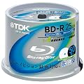TDK 録画用ブルーレイディスク BD-R 25GB 1-4倍速 ホワイトワイドプリンタブル 50枚スピンドル BRV25PWB50PK