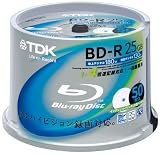 TDK 録画用ブルーレイディスク BD-R 25GB 1-4倍速 ホワイトワイドプリンタブル 50枚スピンドル BRV25PWB50PK