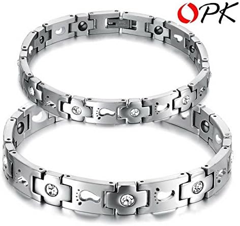 Fashion FreeZone Quantum Bio Energy Titanium Steel Bracelet with Magnetic Stone Health Jewelry 3357