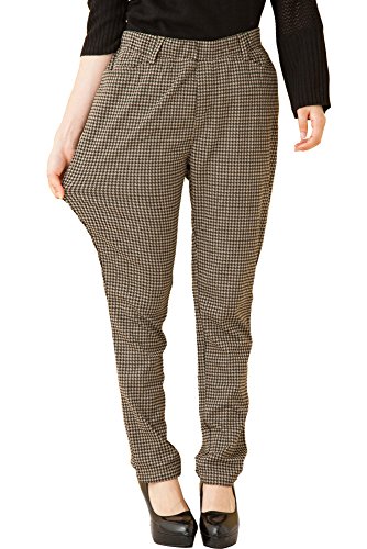 (Goldjapan)ゴールドジャパン 大きいサイズ レディース ウエストゴム 千鳥柄 千鳥格子 ストレッチ ハウンドトゥース柄 テーパードパンツ 柄パンツ 柄パン ロング丈パンツ ロングパンツ ワークパンツ スキニーパンツ レギンス レギパン ストレッチ パンツ ズボン 長ズボン 体型カバー オフィス フォーマル 楽チン 伸縮性 伸びる 足長 美脚 脚長 カジュアル エレガント jp059