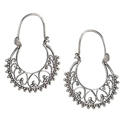 Girls Earrings in Sterling Silver 1.75 inches (ers312)