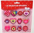 12 Valentine Novelty Erasers (1 Pack)