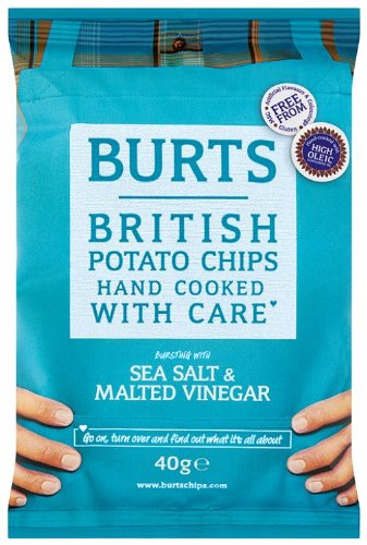 Burts Potato Chips Salt and Vinegar 40 g (Pack of 20) Burts Potato Chips Salt and Vinegar 40 g (Pack of 20) picture