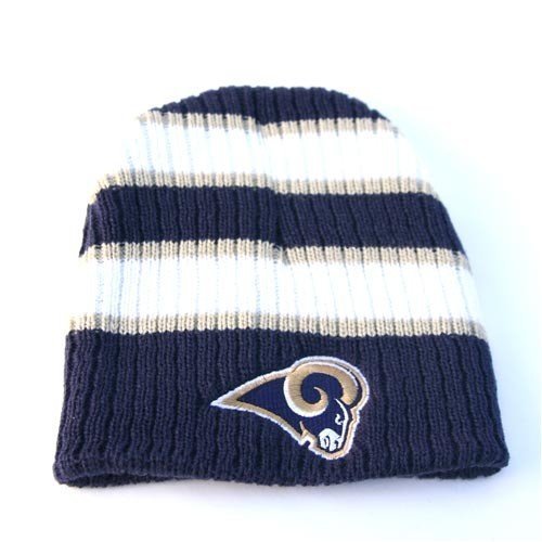 St. Louis Rams Wide Stripe Beanie (White)