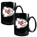 Kansas City Chiefs NFL 2pc Black Ceramic Mug Set - Primary Logo