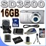 Canon PowerShot SD3500IS 14.1 MP Digital Camera w/5x Ultra Wide Angle Optical IS Zoom (Silver) 16GB BP6L Battery/Charger BigVALUEInc Accessory Saver HD Bundle