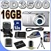Canon PowerShot SD3500IS 14.1 MP Digital Camera w/5x Ultra Wide Angle Optical IS Zoom (Silver) 16GB BP6L Battery/Charger BigVALUEInc Accessory Saver HD Bundle