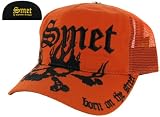 SMET Christian Audigier Ed Hardy Mens Womens Skull Unisex Trucker Hat Cap Orange Blk OSFA