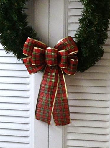 Christmas Plaid Wreath Bow Small/Home for the Holidays Collection/Custom Bows by Jami