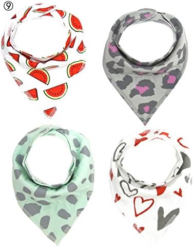 baby bibs infant Bandana Drool Bibs, baby Boys baby girl 4 Pack, Soft Cotton w/ Snaps, Cute Baby Gift