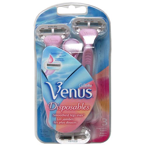 HealthPersonalCare: Gillette Venus Disposable Razors, 3 Razor Packages  Pack of 3 