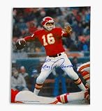Len Dawson Kansas City Chiefs Autographed (Throwing in Red Jersey) 8 x 10 Photograph (Unframed)