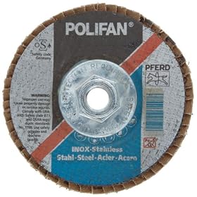 PFERD 62312 POLIFAN SG 5" x 5/8-11, 24 Grit Aluminum Oxide Conical Flap Disc