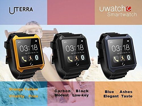 Wintimes Deluxe U TERRA Smart Watch 1.6" Touch Screen Bluetooth 4.0 Ip68 Waterproof Shockproof Dustproof for Samsung Note 4/3/2 S6/S6 Sony Z4/Z3/Z2 HTC ONE M7/M8/M9 Iphone 5s/5c/5/4s-Blue