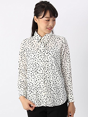 (ザ・スーツカンパニー) ハンドウォッシュ/destyle/クレープデシン ダルメシアン柄ボータイブラウス オフホワイト×ブラック