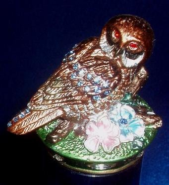 Swarovski Crystal Jeweled Owl Wine Bottle Stopper