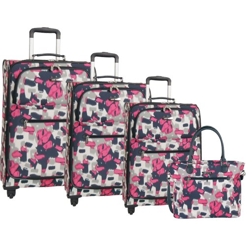 Anne Klein Getaway II 4 Piece Spinner Luggage Set Pink