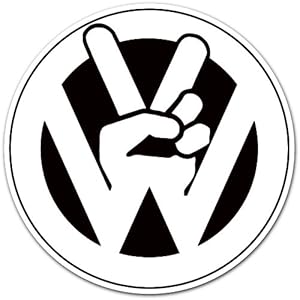 Funny Stickers on Amazon Com  Volkswagen Vw Peace Logo Car Bumper Sticker Decal 4 X4