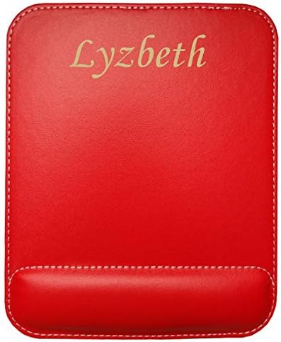 Personalized leatherette mouse pad with text: Lyzbeth (first name/surname/nickname)