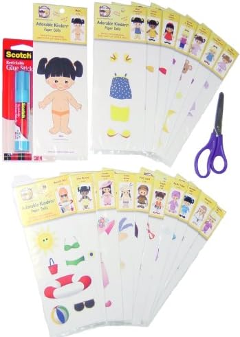 Adorable Kinders 20 Piece Wei Paper Doll Set