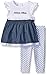 Calvin Klein Baby-Girls White with Dark Blue Chambray Tunic and Leggings