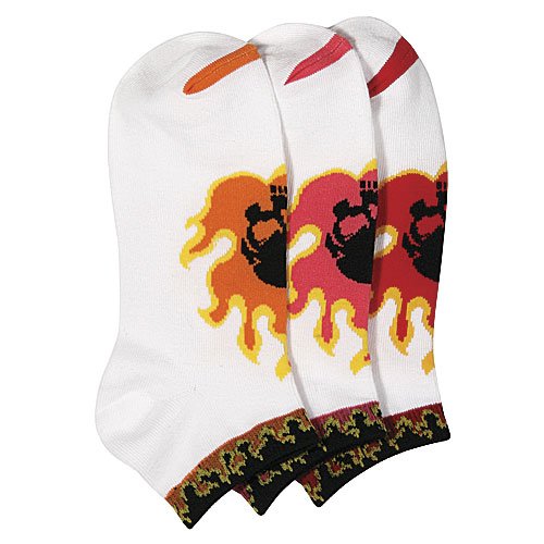 Lot Of 3 Pairs Womens Flame Anklet Ped Socks
