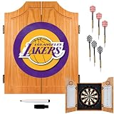Los Angeles Lakers NBA Wood Dart Cabinet Set