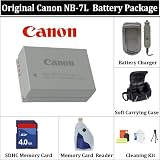 Canon Nb-7l Lithium-ion Battery + Ac/dc Rapid Home and Car Charger + Soft Carrying Case + 4gb Sdhc Memory Card + Memory Card Reader + Digital Cleaning Kit for Select Canon Digital Cameras !!!