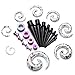 PiercingJ 48 Pieces Acrylic Gauge Kit Spiral Tapers Tunnels and Plugs 12G-1/2 Ear Stretching Starter - 24 Pairs