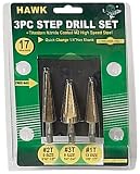 Trademark Tools 75-TZ5013 Hawk Step Titanium Coated HSS High Speed Steel 3 Piece Unibit Set