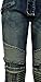Angel Cola Men's Biker Slim Straight Fitted Distressed Washed Cotton Jeans