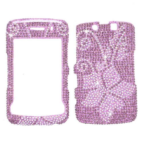 Lilac Flower “Crystal Art” bling cover case for Blackberry Storm 2 9550