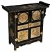 EXP Handmade Furniture - 32" Black & Gold Lacquer Buffet / Storage Cabinet Chinese Seasons Motif