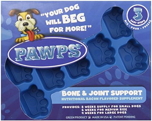 PAWPS Bone and Joint Support Kit Glucosamine Chondroitin Concentrated Bacon Flavored Nutritional Supplement Ice Cube Treats