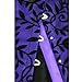 Womens Floral with Black Lace Trim Corset Satin Overbust Waist Cincher Bustier, Purple, M/Natural waist:26-27inch