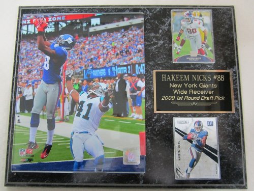 New York Giants Hakeem Nicks 2 Card Collector Plaque