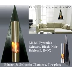 Kamin / Gelkamin / Ethanolkamin Modell Pyramide - Schwarz