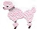 Large Pink Poodle Facing Left Iron on Embroidered Patch