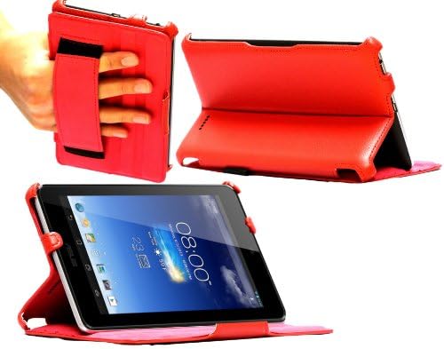 Navitech Faux Leather Multi Stand Case Cover For The ASUS MeMO Pad HD 7 (Red HD 7)
