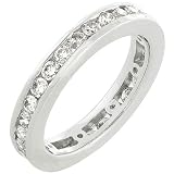 Diamond Channel Set Eternity Band 1ctw in 14k White Gold