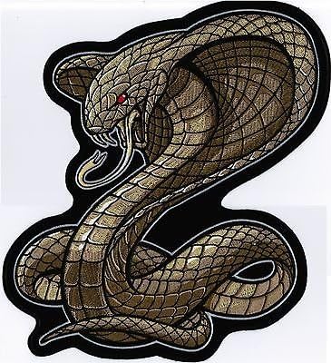 Cobra King Snake Reptile Embroidered Motorcycle Biker BACK Vest Patch LRG-0021