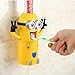 Cute Two Eyes Minions Design Wash Set Toothbrush Holder Automatic Toothpaste Dispenser with Brush Cup (Yellow)
