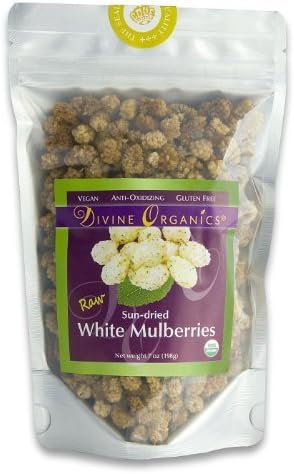 Divine Organics White Mulberries, 7 Ounce by Divine Organics