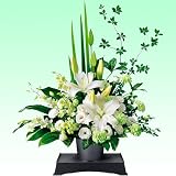 お供え・お悔やみの献花　花キューピット お供えのアレンジメント（供花台(中）付き）